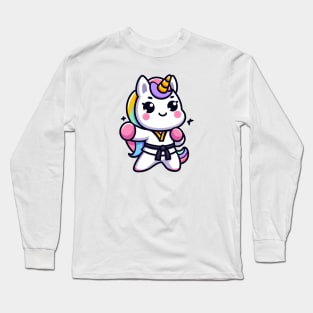 Taekwondo Unicorn Olympics 🥋🦄 - Kickin' It Cute! Long Sleeve T-Shirt